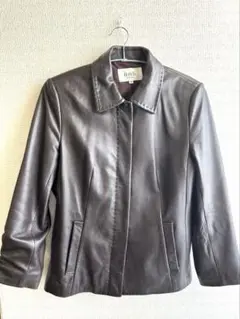 美品　自由区　ラムレザー　ジャケット　大きいサイズ　40 ブラック ラムレザー レザージャケット レディース - メルカリ