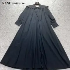 極美品　ナノユニバース　エンブロイダリーカラーワンピース　長袖　定価2.9万　M