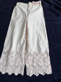 ZARA ライトピンク刺繍ズボン　ボトムス　ザラキッズ　128 透け感あり