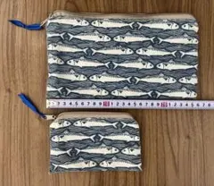 魚柄ポーチセット 大小2点