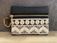 インド刺繍リボン　ポーチ