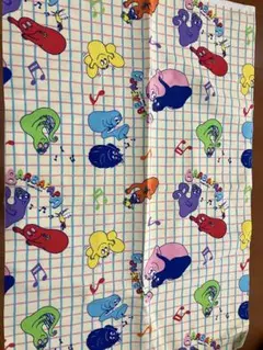 【レトロ】懐かしいバーバパパ生地 約65cm x 90cm、５枚