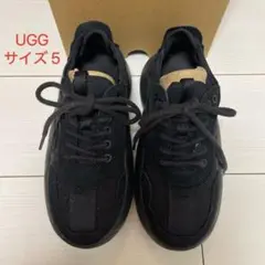 【美品】UGG♡スエード キャンバス 厚底スニーカー ブラック