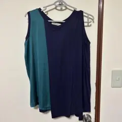 ノースリーブ　Aライン　紫　グリーン