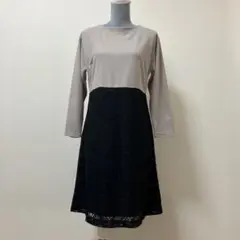 ジュンコシマダ　ワンピース　大人　上品　ドッキング　レース　黒　ブラック　大人