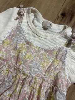 プティマイン 80 花柄ロンパース
