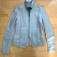 Sov. ラムレザー ストレッチノーカラージャケット