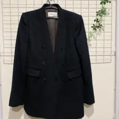 フレイアイディー✩アンゴラ混 ノーカラーテーラードジャケット