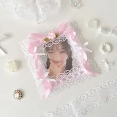トレカケース　レースデコ　ピンク