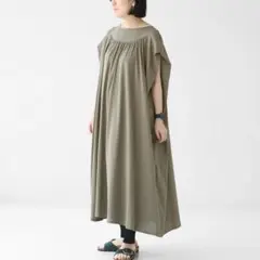 【美品】MICA & DEAL ハイツイストギャザーワンピース