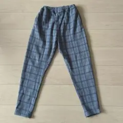 デビロック 裏起毛 ロングパンツ ゆったり 150cm グレー チェック