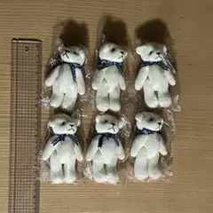 くまのぬいぐるみキーホルダー6個セット