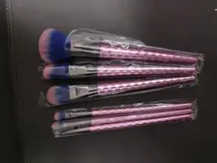 メイクブラシ ブルー×ピンク 6本セット