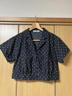 【美品GRL 】水玉 チェック半袖シャツ2枚セット　どちらもLサイズ