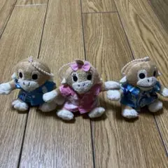 ハワイアン柄の猿のぬいぐるみ3体セット