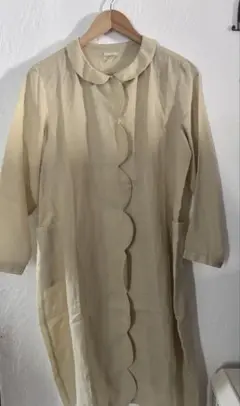 ハンドメイド　ワンピース　コート　襟　イエロー