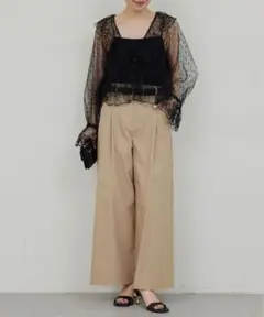 【美品】GALLARDAGALANTE タックウェザーパンツ　Fサイズ　a818