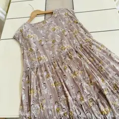 ピンク⭐️花柄ロングワンピース コットン100%