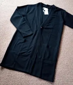 【新品/送料込】★BLACK ストレッチロングカーディガン★
