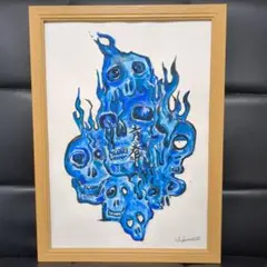 手描きアクリル画　八つ切サイズ一点もの
