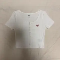 GAP ハートロゴ刺繍 半袖トップス XXS
