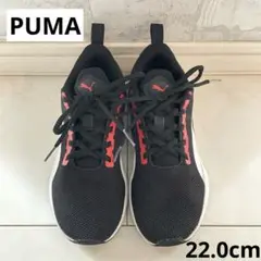 中古【PUMA】フライヤー ランナー ジュニア ブラック×レッド 22.0cm