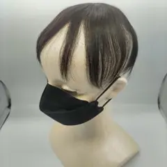 ヘアピース 15cm ナチュラルブラック 人毛 部分ウィッグ かつら z9