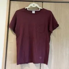 cootie バーガンディ コットンTシャツ ポケット付き