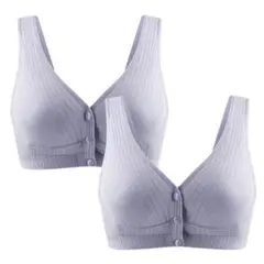 2枚セット ブラジャー 授乳ブラ ベスト型 哺乳用 グレー2枚 XLサイズ