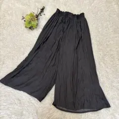 チャームベリーチック ワイドパンツ　(M)　灰　フレア　ウエストゴム　カジュアル