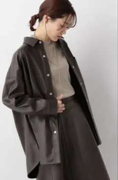【新品】GLOBAL WORK レザージャケット　ダークブラウン