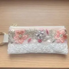 インド刺繍リボン ポーチ No.92