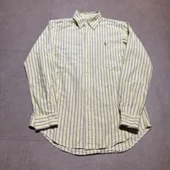 Ralph Lauren 長袖シャツ　ストライプ　黄色　青　S