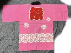 祭り　法被　ハッピ　ピンク　子ども用　鈴　帯