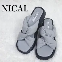 【NICAL ニカル】パデット クロス サンダル グレー 厚底 Ｌサイズ 卑弥呼