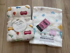 ベビー　キッズ　かさばらないミニバスタオル&ガーゼタオルセット　おぼろタオル