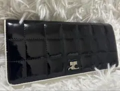 【美品】Courreges レザー　エナメル　長財布