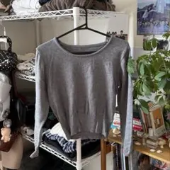 ニット 長袖 グレー ノームコア