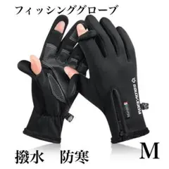 Mサイズ アウトドアグローブ 黒 フィッシング スポーツ 防寒 防水 防風
