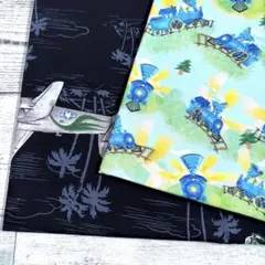 シーチング生地 乗り物 2枚セット SALE