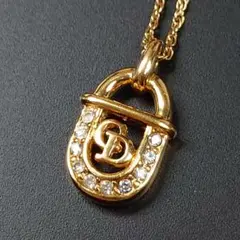 極美品✨ Dior ネックレス CD ロゴ 南京錠 カデナ ゴールド 46cm