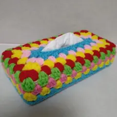 手編み♡ボックスティッシュカバー♡グラニースクエア