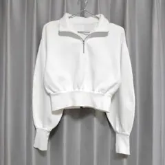 【新品】ハーフジップショートスウェット オフホワイト