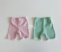 【新品】Hei. ショートレギンス　グリーン　M 韓国子供服