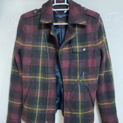 RALPH LAUREN チェック柄ライダースジャケット