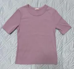 GU ラベンダー 半袖Tシャツ