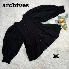 美品❤️archives/レディーストップスカットソー/黒/サイズM