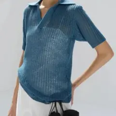 【美品✨】 AURALEE サマーウール スキッパー ニットポロシャツ サイズ0