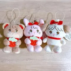 mikko characters いちごマスコットぬいぐるみ ３つセット