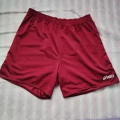 asics ハンドボールパンツ Lサイズエンジ色。